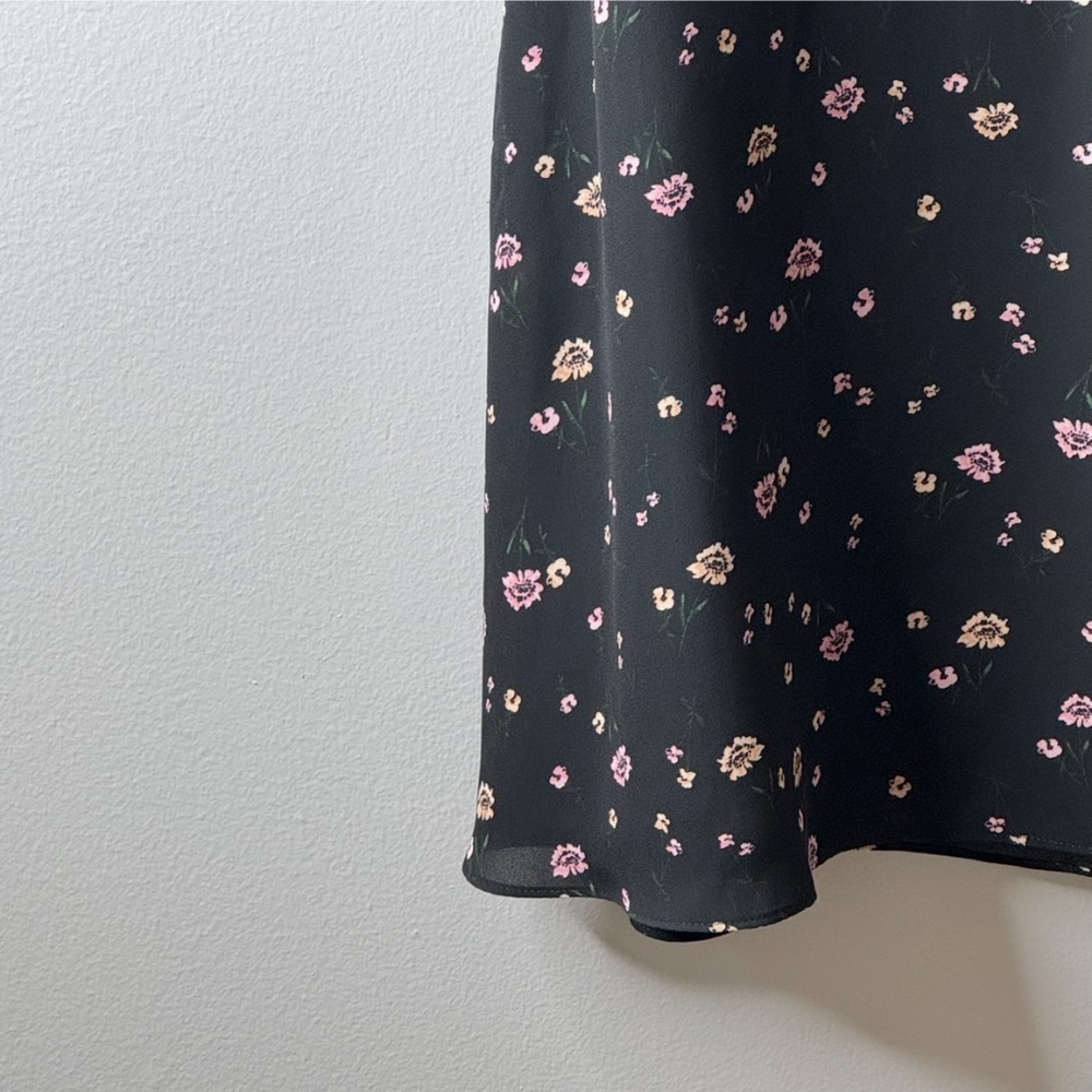 NWT BB Dakota Dress Tie Back Black Print Short Sleeve Mini Length Pockets Sz 8 - Picture 9 of 14